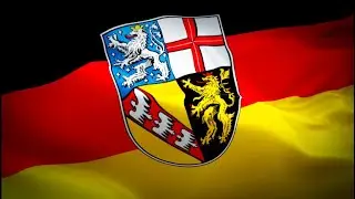 Saarland waving flag. National 3d Germany flag waving. Sign of Saarbrucken&lrm;. Saarland fla
