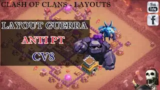 LAYOUT DE GUERRA ANTI PT CV8 + REPLAYS (BASE WAR TH8) - Clash Of Clans Layouts 2016