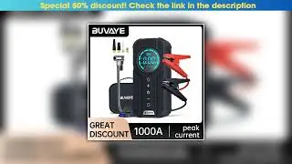 Review BUVAYE Portable Car Battery Starter Power Bank 150PSI Air Pump 12V Jumper Car Starter Powerb