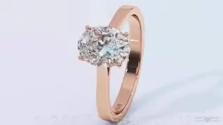 Stylish rose gold four claw oval diamond engagement ring