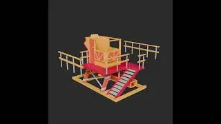 Miami Beach Lifeguard Tower Assembly - 3D Model