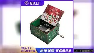 Wooden hand-cranked music box Merry Christmas Music painted music box stalls ornaments exquisite sma