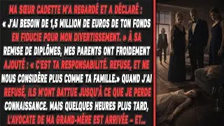 Ma sœur cadette m'a regardé et a déclaré : « J'ai besoin de 1,5 million de euros de ton fonds en...