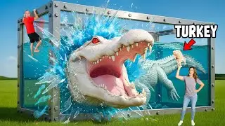 Feeding My Albino Alligator Turkey for Thanksgiving!