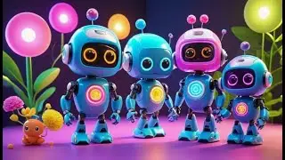 Four Tiny Robots Know Their Shapes + More Nursery Rhymes & Kids Songs