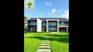 Home in the green grass🌲🌲🏡 #home #modernhome #homedecor #design #modernvilla #homedesign #house