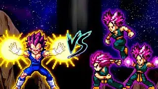 Вегета DBS V4 OP (все формы) против Транкса Ultra Ego V3 OP (3 персонажа) в Jump Force Mugen