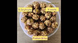 Vegan Protein Bites: No-Bake Energy Balls with 6 seeds & 5 Dryfruits for Weight Loss/PCOS #shorts