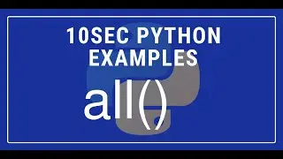 10sec Python Examples  all() Built in Function by Code Recipe