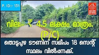 18 CENT LAND FOR SALE IN THODUPUZHA IDUKKI- PRICE:- 4.5 LAKH P/C ☎️ +91 77368 62563