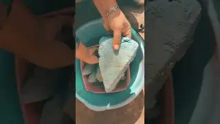 Blue chalk chunks dusty crumbling|| #satisfying #sand cement crushing 🥰🥰