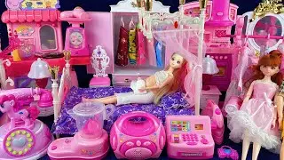 13 Minutes Satisfying with Unboxing Barbie Fancy Bed & Furniture Toys Set Review | ASMR 