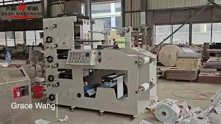 DBRY-570 4 Color Adhesive Label Sticker Barcode Flexo Printing Machine With Rotary Die Cutting Unit