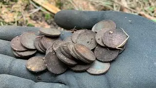 COIN HOARD FOUND AT US WW2 POSITION - World War 2 Metal Detecting
