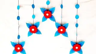 Ecofriendly decoration ideas || Easy paper flower background || wall decoration for Ganesha |