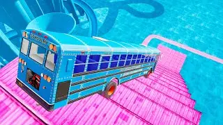 BeamNG Drive &ndash; School Bus Extreme Stairs Jumps Down | USA Bus Crash Test Simulation