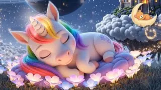 🦄 Rainbow Unicorn Lullaby | Magical Castle & Planet 🪐 Baby Sleep Music 