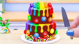 How to Decorate a Two-Tier Rainbow Chocolate Cake with Delicious M&M Candies | Ideas Cakes