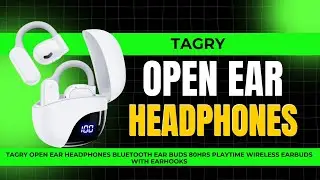 TAGRY Open Ear Headphones | Bluetooth Ear buds 80Hrs Playtime Wireless Earbuds with Earhooks IPX7