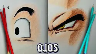 Como dibujar OJOS de DRAGON BALL paso a paso