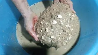 Super crunchy and smooth sand texture round slabs in water💦crushing+dipping!!So mesmerising🤩