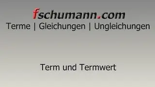 Frank Schumann - Term und Termwert