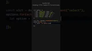 JavaScript &middot; Adding HTML Select Element Dynamically