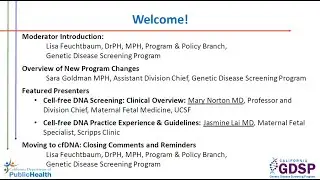 A Clinical Overview of cfDNA Screening: CA Prenatal Program Screening Webinar 1 (90 minutes)