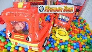 Huge Ball Pit Ball Drop Shower Fireman sam inflatable fire engines COOL STUFF