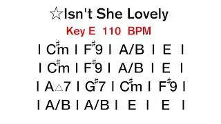 Isn't She Lovely   Stevie Wonder   Key E  110 BPM Backing Track