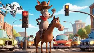 Veo 3 Experiment: Flirty Donkey Rides a Horse at Traffic Signal