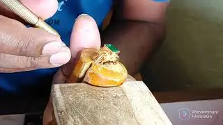 gold jewelry making stones fitting Emrald green stone ring. with wait 10grms.
