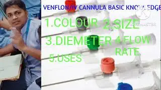 VENFLON/IV CANNULA BASIC KNOWLEDGE  colour,Size,Diameter,flow rate,and use