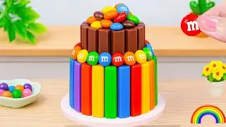 How to Make Rainbow Cake Recipe With Chocolate | Stunning 2 Tier M&M Candy Cake