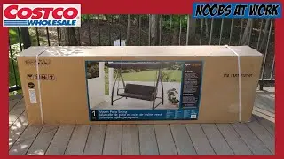 Плетёные садовые качели Costco Agio Cameron с тканевым навесом &mdash; распаковка и сборка, артикул 2127591