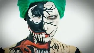 ✅ Venom Halloween Makeup Tutorial + Suicide Squad Joker Makeup Mashup | Suicide Squad