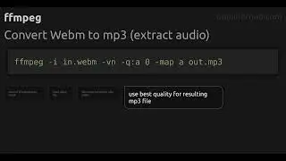 Convert Webm to mp3 (extract audio) #ffmpeg