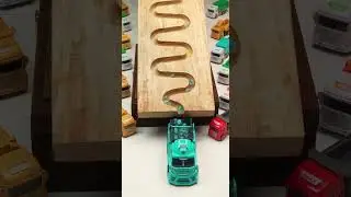 Marble Run ASMR Race ☆ HABA Slope & Dump Truck Excavator Ambulance Forklift Garbage Truck Tractors