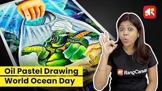 World Ocean Day Poster Drawing / Save Ocean animal drawing / Water pollution drawing easy