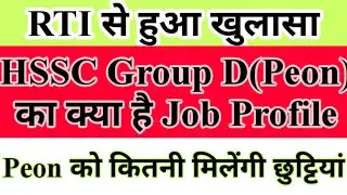 Job  Profile of haryana Group D Employee