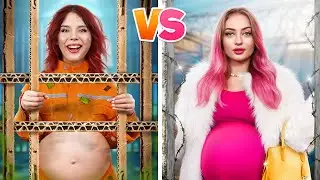 Rich vs Poor vs Giga Rich in Jail! Funny Situations With Pregnant