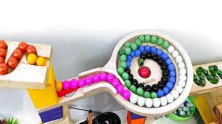 Marble Run ☆ HABA Slope & Handmade Wooden Dragon Ball & Las Vegas Slider