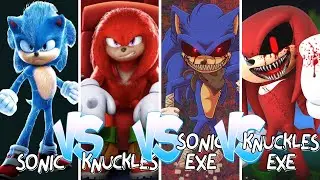 Sonic vs Knuckles vs Sonic Exe vs Knuckles Exe | Tiles Hop: EDM Rush!