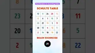 30 Seconds Brain Exercise | Schulte Table #shorts