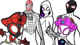 🔴 HOW TO DRAW TO  spider-man: across the spider-verse, Miles Morales - adults vs kids COMPILADO 10