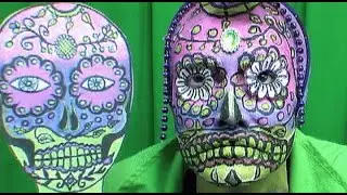 SUGAR SKULL Face Paint Makeup TRANSFORMATION