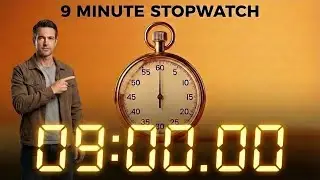 9 Minute Stopwatch (0 to 540s) - No Music | Silent with End Alarm