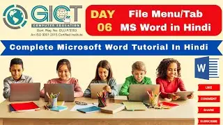 Microsoft Word Complete Tutorial - File Menu/Tab In MS Word in Hindi