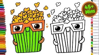How to draw POPCORN BUCKET🍿🍿🍿🍿| Step by Step | Easy drawing for kids🌈🌈