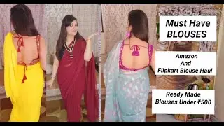 Best Amazon and Flipkart Designer Blouse Haul | Must Have Blouses Under ₹500 #viral #flipkarthaul